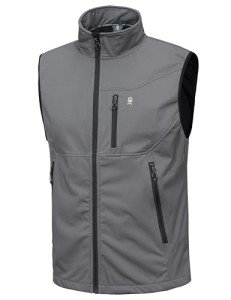 Men's Lightweight Windproof Softshell Vest - Gray XL