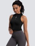 MathCat Women's Sleeveless Half-Zip Active Tank Top
