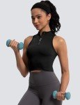 MathCat Women's Sleeveless Half-Zip Active Tank Top
