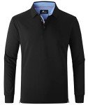 Men's Moisture-Wicking Long Sleeve Golf Polo Shirt