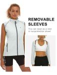 Women's Quick-Dry Convertible Running Jacket - Light Gray
