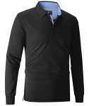 Men's Moisture-Wicking Long Sleeve Golf Polo Shirt