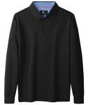 Men's Moisture-Wicking Long Sleeve Golf Polo Shirt