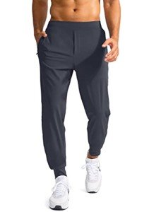 Men's Stretch Joggers with Zipper Pockets - Dark Gray
