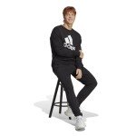 Adidas Men's Black Tapered Open Hem Pants