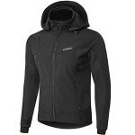 Men's Windproof Fleece Jacket with Hood - Black