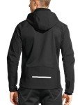 Men's Windproof Fleece Jacket with Hood - Black