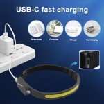 Rechargeable LED Headlamp with Motion Sensor, 350 Lumens