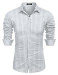 Men's Casual Button-Up Long Sleeve Athletic Shirt