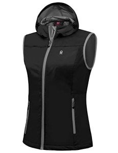 Women's Lightweight Hooded Softshell Vest - Black