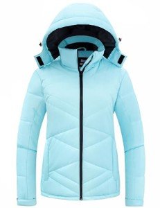 Light Blue Women's Waterproof Ski Jacket