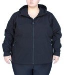 Plus Size Micro Fleece Soft Shell Jacket - Black
