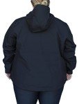 Plus Size Micro Fleece Soft Shell Jacket - Black