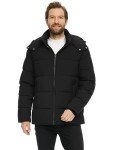 Men's Warm Hooded Bubble Winter Jacket - Black