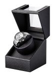 Single Watch Winder Box in Carbon Fiber Leather