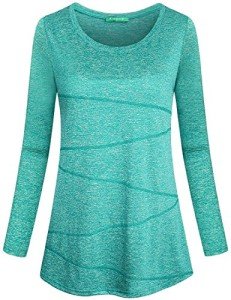 Kimmery Women's Long Sleeve Workout Shirt - Light Green