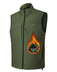 Men's Lightweight Windproof Softshell Golf Vest - Military Green