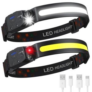 Rechargeable LED Headlamp Set with Motion Sensor