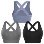 Cross Back Padded Sports Bra Pack for Women