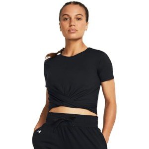 Under Armour Women's Black Cropped Short Sleeve Top