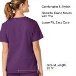 Women's V-Neck Medical Scrubs Top - Eggplant, 2X