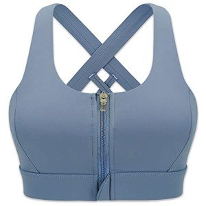 High Impact Strappy Back Sports Bra - Blue