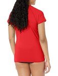 Women's UPF 50+ Short Sleeve Rashguard - Red