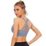 High Impact Strappy Back Sports Bra - Blue