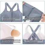 High Impact Strappy Back Sports Bra - Blue