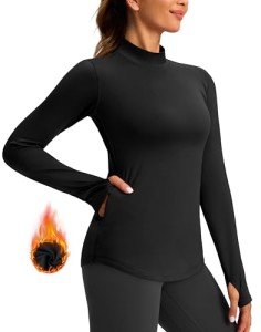 Women's Thermal Mock Neck Long Sleeve Shirt
