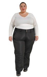 Women’s Plus Size Black Skiing Pants - 2X Short