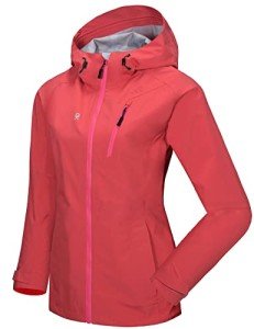 Women's Lightweight Waterproof Rain Jacket - Watermelon Red