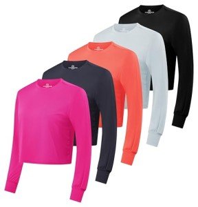 Women's 5-Pack High Waist Crop Tops Set