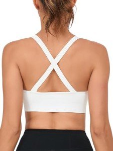 Crisscross Back White High Support Sports Bra