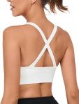 Crisscross Back White High Support Sports Bra