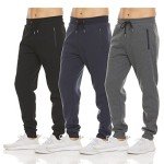 Mens 3-Pack Fleece Workout Jogger Sweatpants