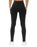 High-Waisted Yoga Leggings with Pockets - Black