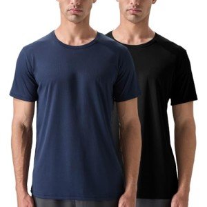 Men's 2-Pack Lightweight Running T-Shirts - Black/Navy