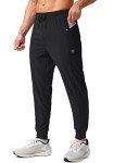 Men's Stretch Joggers with Zipper Pockets - Black