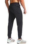 Men's Stretch Joggers with Zipper Pockets - Black