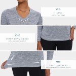 Women's V-Neck Long Sleeve Gym Workout Shirt