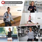 Women's V-Neck Long Sleeve Gym Workout Shirt