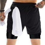 Men's 2-in-1 Athletic Shorts with Towel Loop