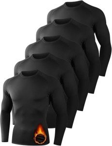5 Pack Men's Thermal Long Sleeve Compression Shirts