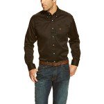 Men's Long Sleeve Solid Button-Down Shirt