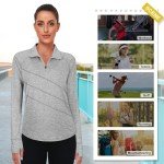 Women's 1/4 Zip Polo Yoga Top - Grey XL