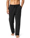 Pudolla Men's Black Cotton Yoga Lounge Pants