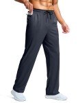 Men's Athletic Sweatpants with Zipper Pockets - Dark Grey