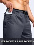 Men's Athletic Sweatpants with Zipper Pockets - Dark Grey