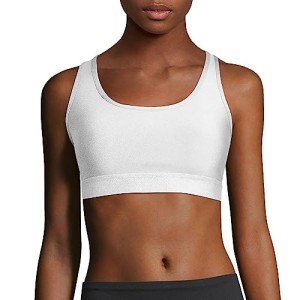 Hanes Women's Compression Racerback Sports Bra - White